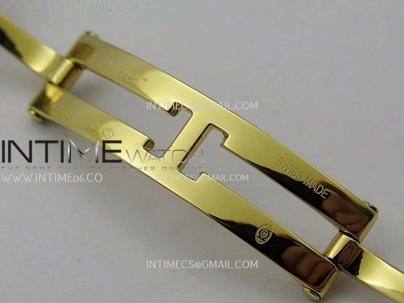 Tank Francaise Ladies 21.2mm Diamond Bezel YG 8848F 1:1 Best Edition Silver Dial on YG Bracelet Ronda Quartz V2
